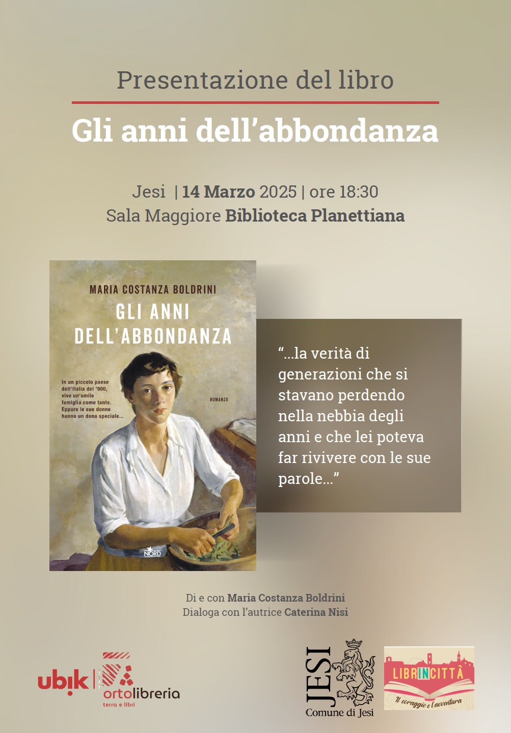 Presentazione libro Gli anni dell'abbondanza